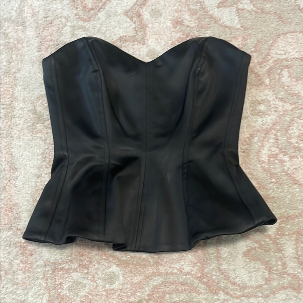 Wilfred Black Peplum Corset Top